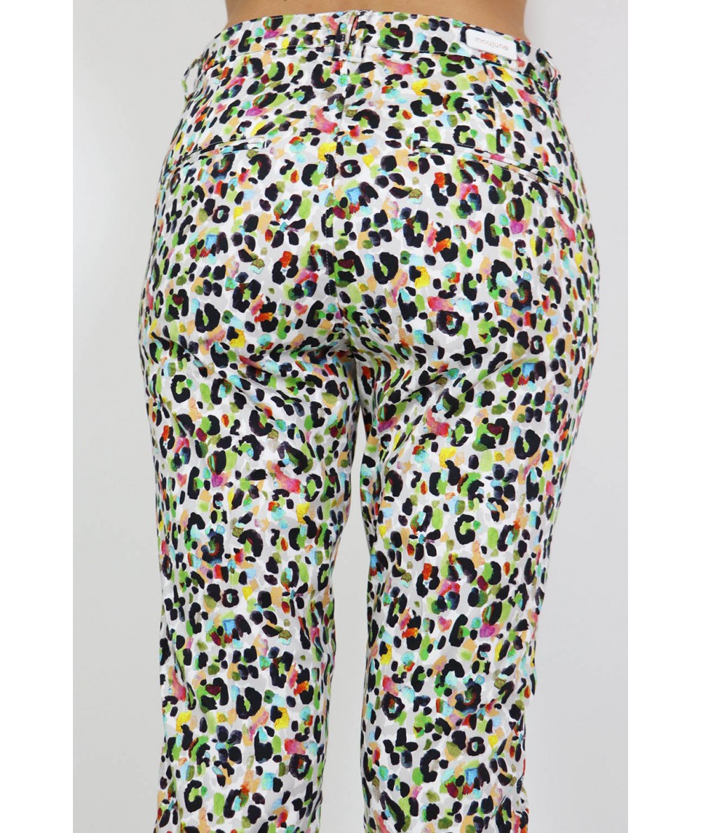 mayjune pantalon toile imprimé leo multicolore