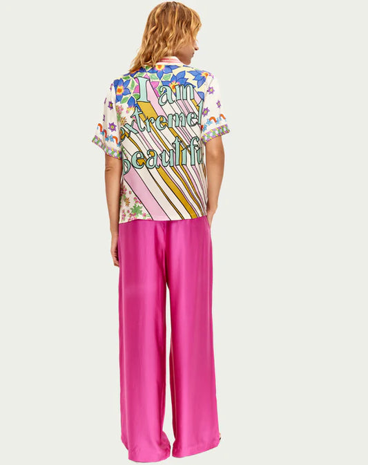 Me 369 Pantalon Ellen Fushia wrapped pants
