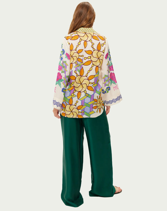 ME 369 Blouse Mia Markers String Tie Blouse