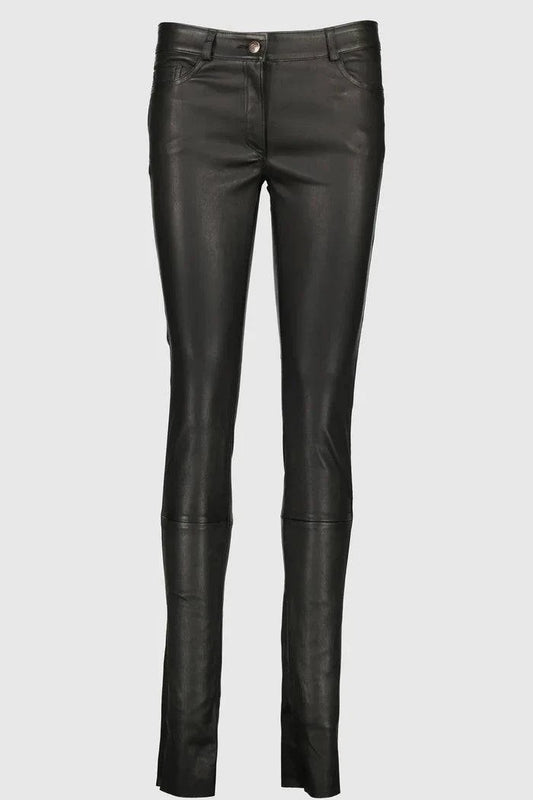 Pantalon ventcouvert jeans cuir taille haute 2 coloris style jean 5 poches cuir doublure polyester