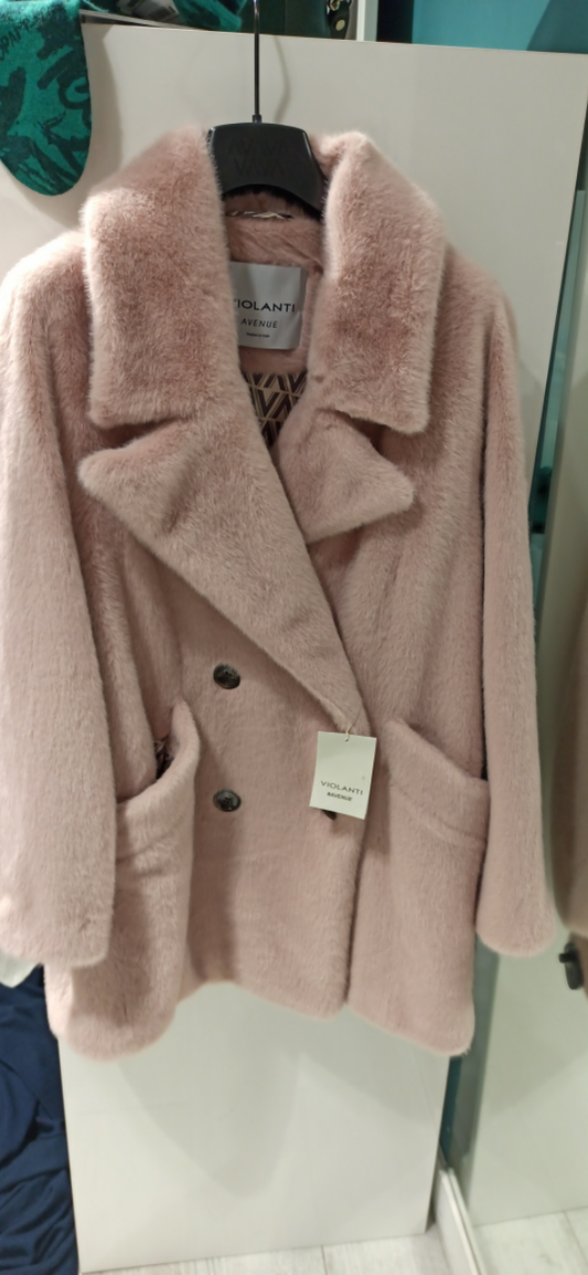 violanti manteau rose poudré