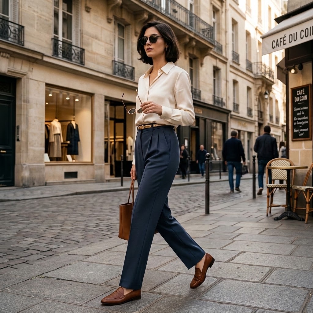 Adoptez une allure élégante et facile à porter avec ce pantalon droit bleu nuit Michael Kors. Sa teinte profonde apporte une touche chic à toutes vos tenues, tout en restant simple à associer au quotidien. Ce modèle mise sur une coupe droite intemporelle, idéale pour structurer la silhouette sans la contraindre.
Confectionné en triacétate et polyester, ce pa
