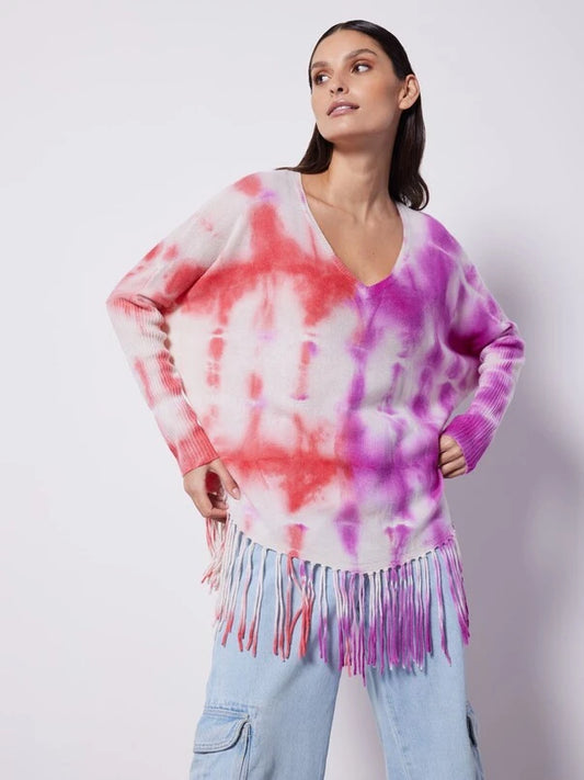notshy  pull poncho contemplation rose indien femme 100% cachemire