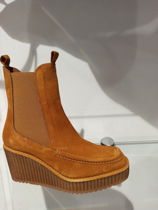 pons quintana chelsea boots compensée camel