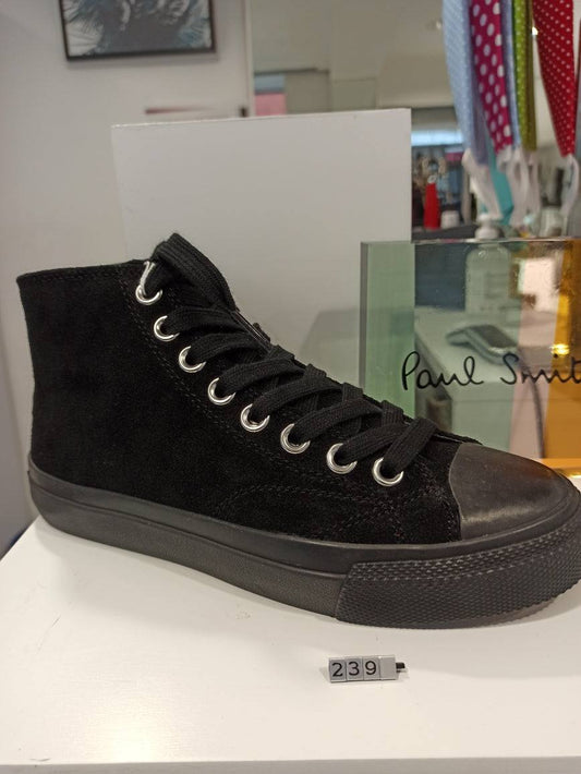 Baskets montantes Paul Smith en cuir nubuck noir ref CVR 04