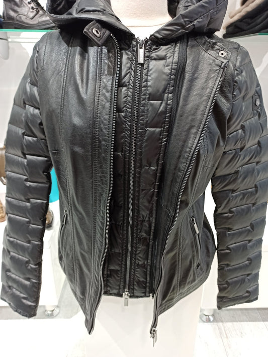 milestone doudounes cuir noir