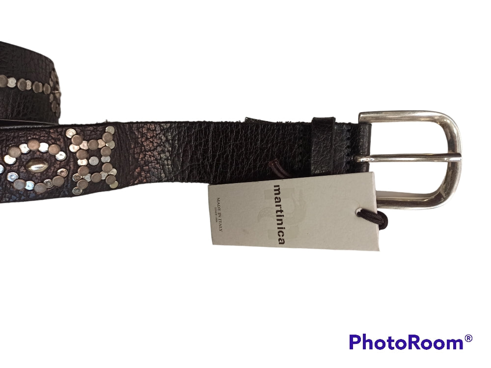 martinica ceinture cuir noir rock