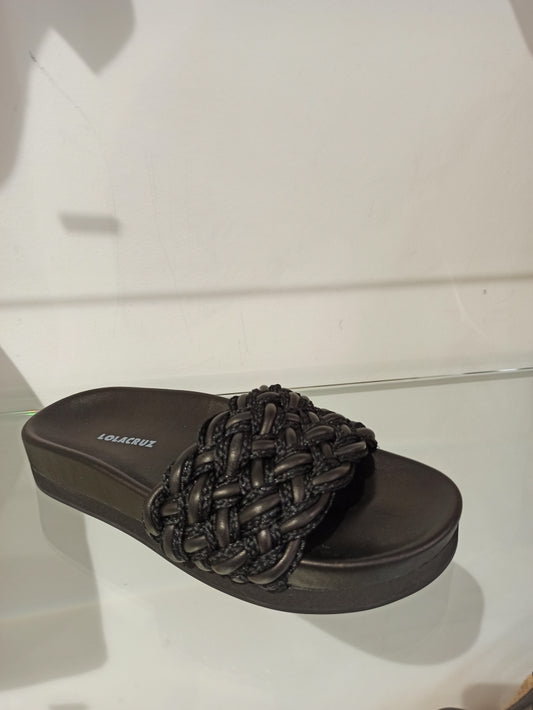 lola cruz sandales plates cuir