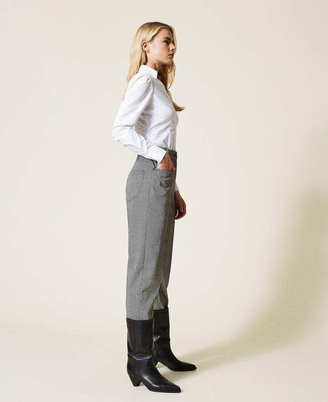 twinset pantalon chevrons en laine mélangée black snow