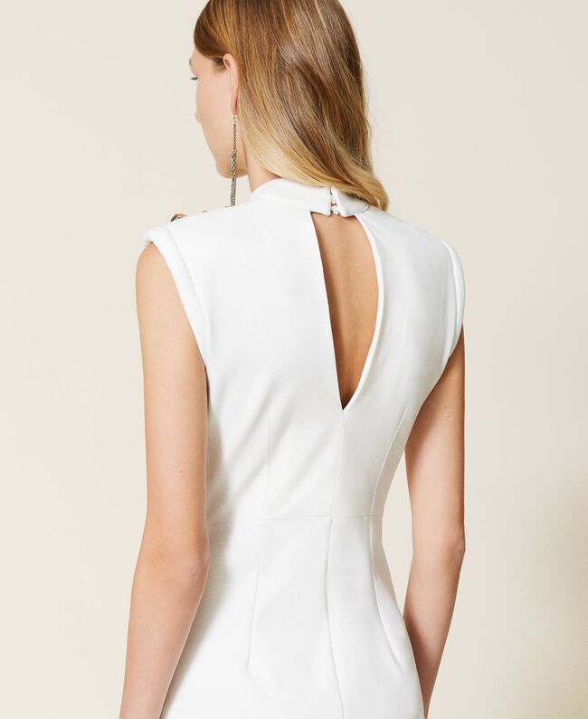 twinset  robe blanche ajustée avec clous