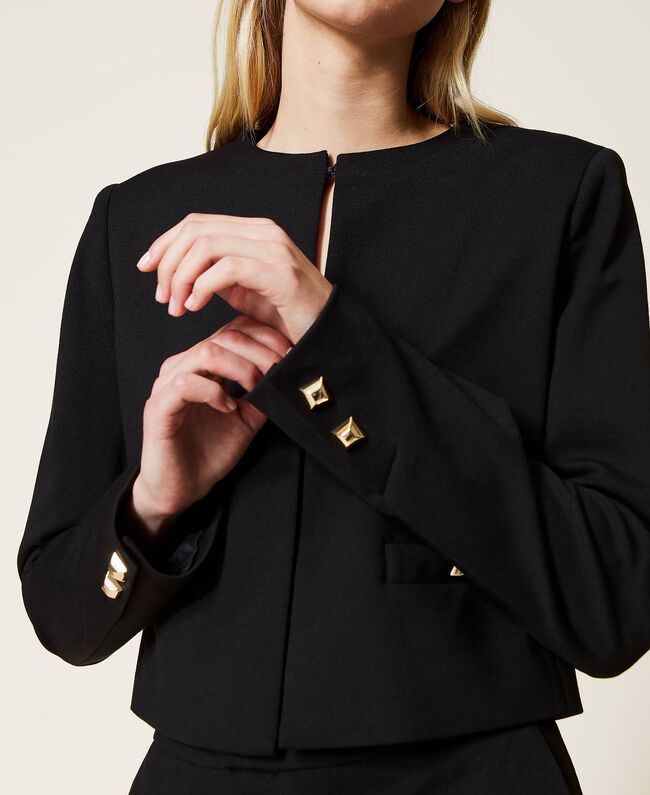 Twinset veste spencer noire, veste habillée femme noire vue de face