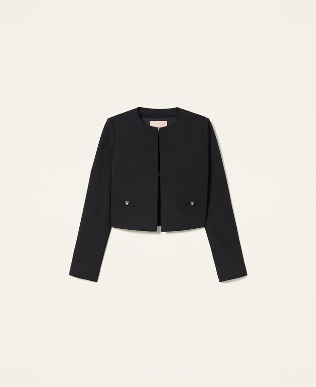 Twinset veste spencer noire, veste habillée femme élégante pour une tenue chic