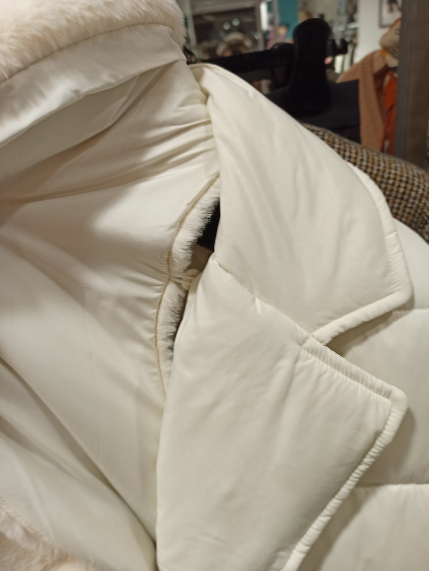 Twinset manteau blanc, manteau hiver blanc crème à ceinturer ou porter ouvert