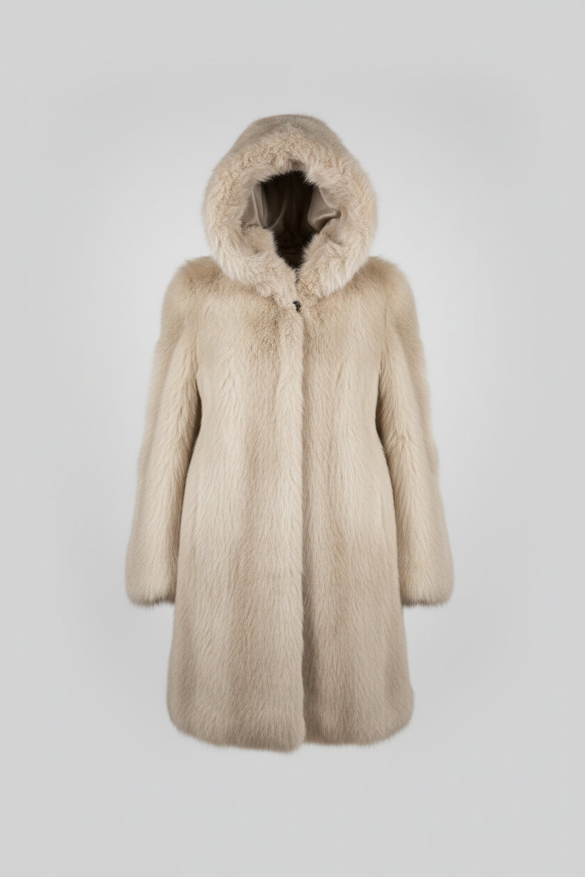 Découvrez l'élégance intemporelle de ce manteau en mouton retourné aux poils longs, véritable pièce maîtresse de votre garde-robe hivernale. Confectionné en peau glacée chocolat, il conjugue luxe et confort avec son design réversible qui offre deux styles en un. La capuche généreuse et les poils longs créent une silhouette enveloppante et sophistiquée, parfaite pour les journées froides. Polyvalent et incontournable, ce manteau transforme chaque sortie en moment de prestige.