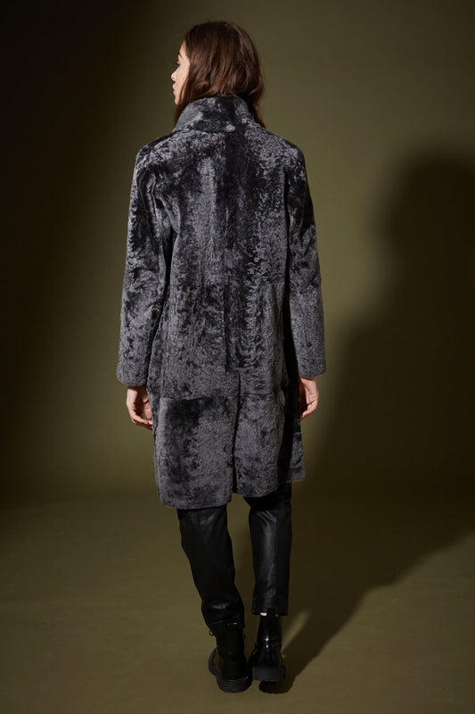 ventcouvert manteau peau lainée façon astrakan