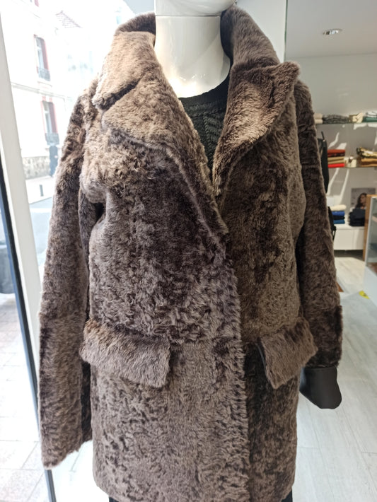 ventcouvert veste astrakan chocolat