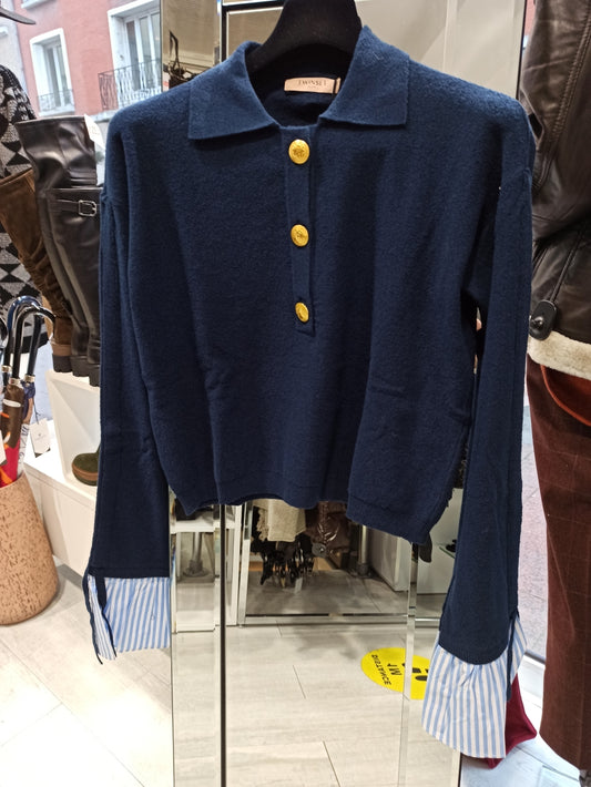 twinset gilet bleu indigo