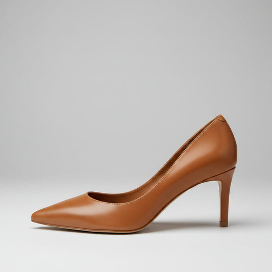 billibi escarpin camel talon 6 cm découpe élégante côté intérieur du pied