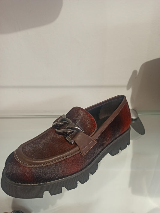 pons quintana mocassin poil de vachette marron