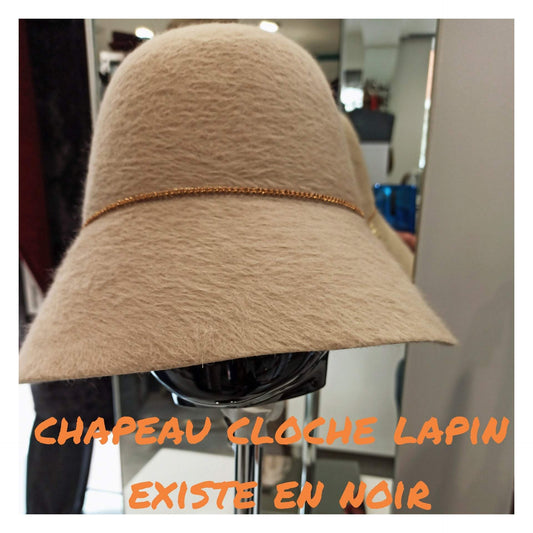 catarzi chapeau cloche beige en feutre peint à la main taille réglable style Audrey Hepburn