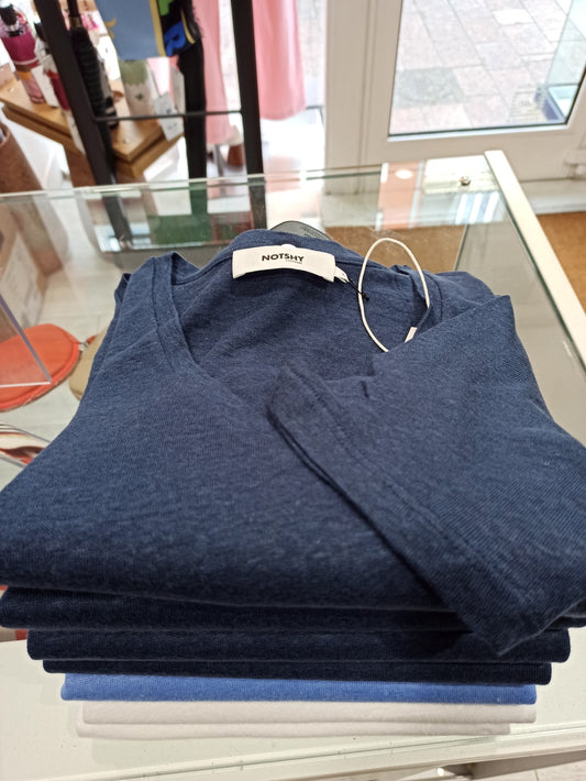 notshy jaya t-shirt lin manche courte col v