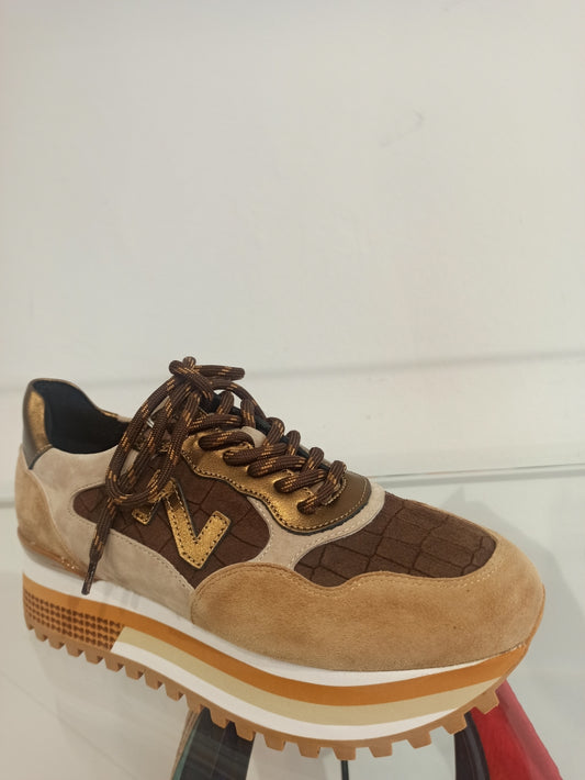nathan baume sneakers beige et choco