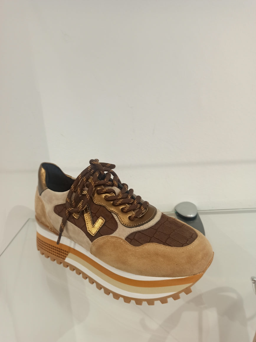 nathan baume sneakers beige et choco