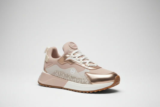 Michael kors sneakers rose pale en métallic nappa